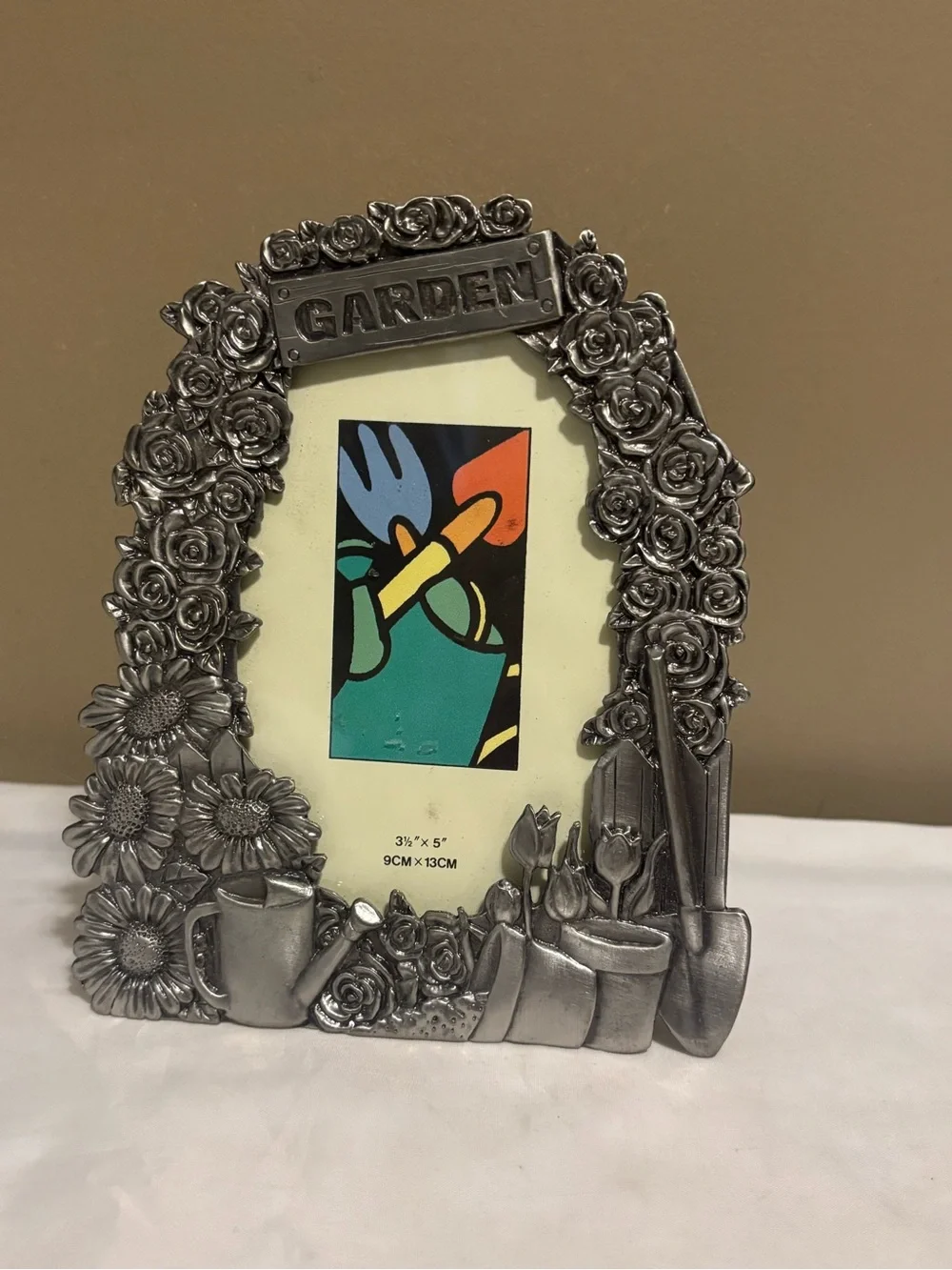 Garden Floral Metal Photo Frame - Silver